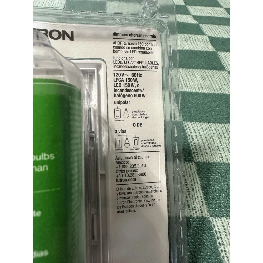 Lutron Diva White C-L Dimmer Switch Single Pole Or 3-Way  DVWCL-153PH-WH